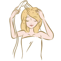 Une fois le produit correctement appliqué, rincez abondamment vos cheveux.