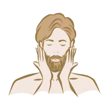 Pour utiliser ce nécessaire de rasage, commencez par vous mouiller le visage à l'eau tiède ainsi que le blaireau, puis passez ce dernier sur la surface du savon à raser.