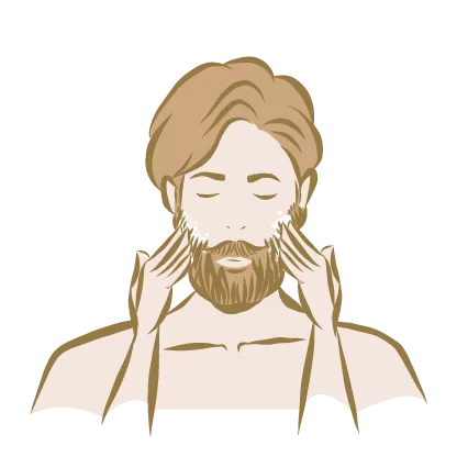 Disposez le savon sur votre visage, faites-le mousser avec vos mains et rasez-vous.