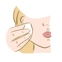 Appliquez directement le démaquillant solide sur votre visage mouillé avec de l'eau chaude ou de l'eau tiède