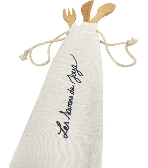 Couverts en bambou naturel réutilisables