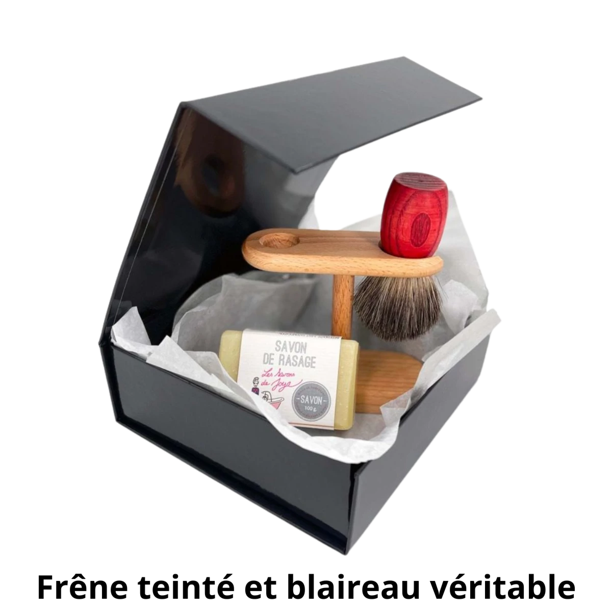 Coffret comprenant : un Blaireau, un Porte-Blaireau et son Savon de Rasage