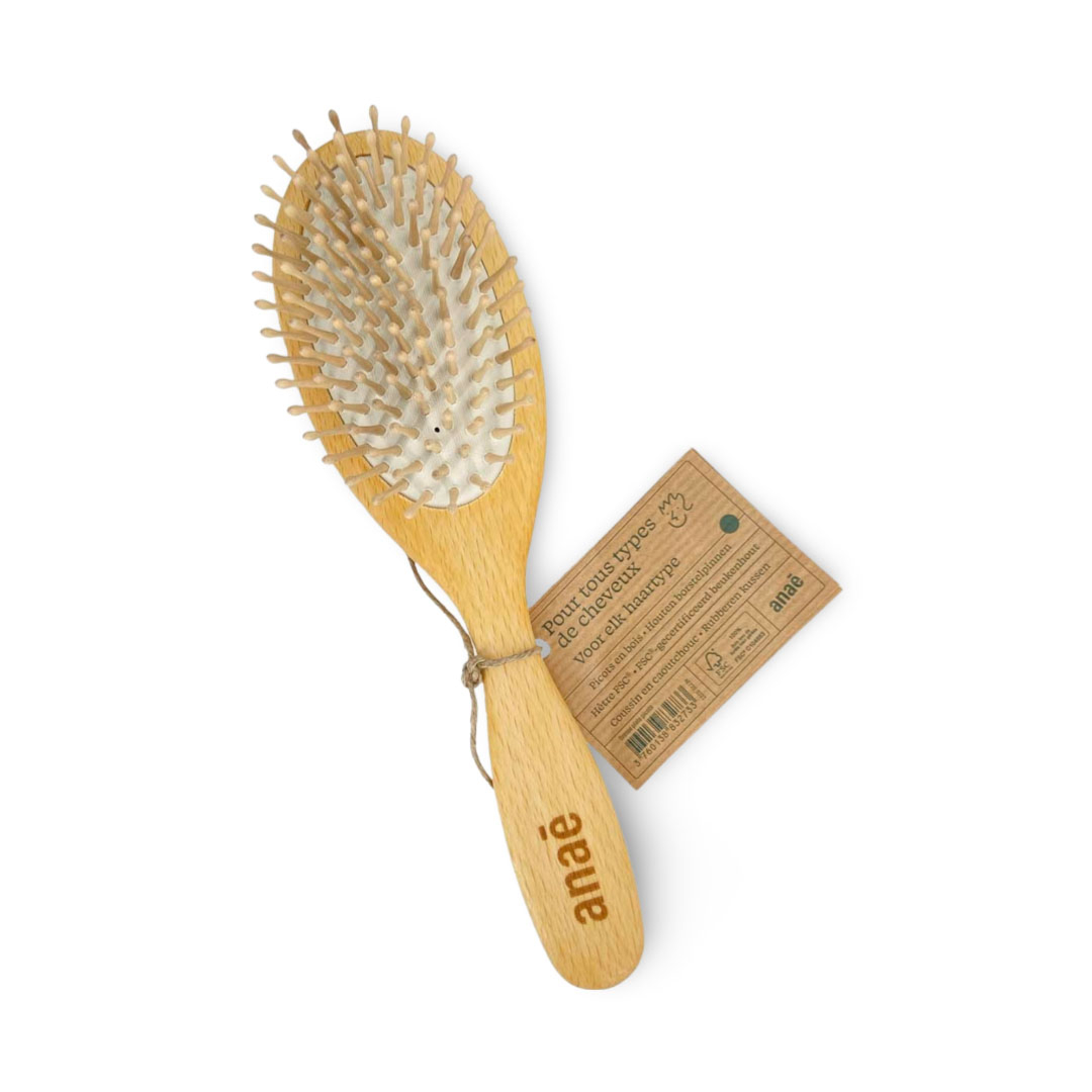 Brosse à cheveux en bois Anaé avec picots bois pour tous types de cheveux