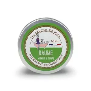 Boite de baume visage et corps hydratant et nourrissant 100% naturel de 60 ml.