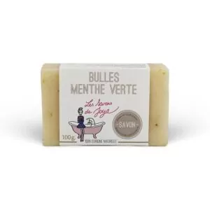 Savon bulles menthe verte de 100 grammes et 100% d'origine naturelle.