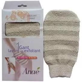 Gant lavant et exfoliant - Coton et lin bio