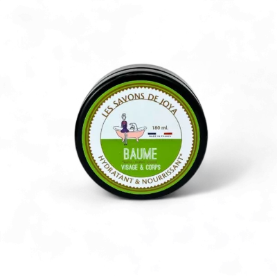 Boite de baume visage et corps hydratant et nourrissant 100% naturel de 180 ml.
