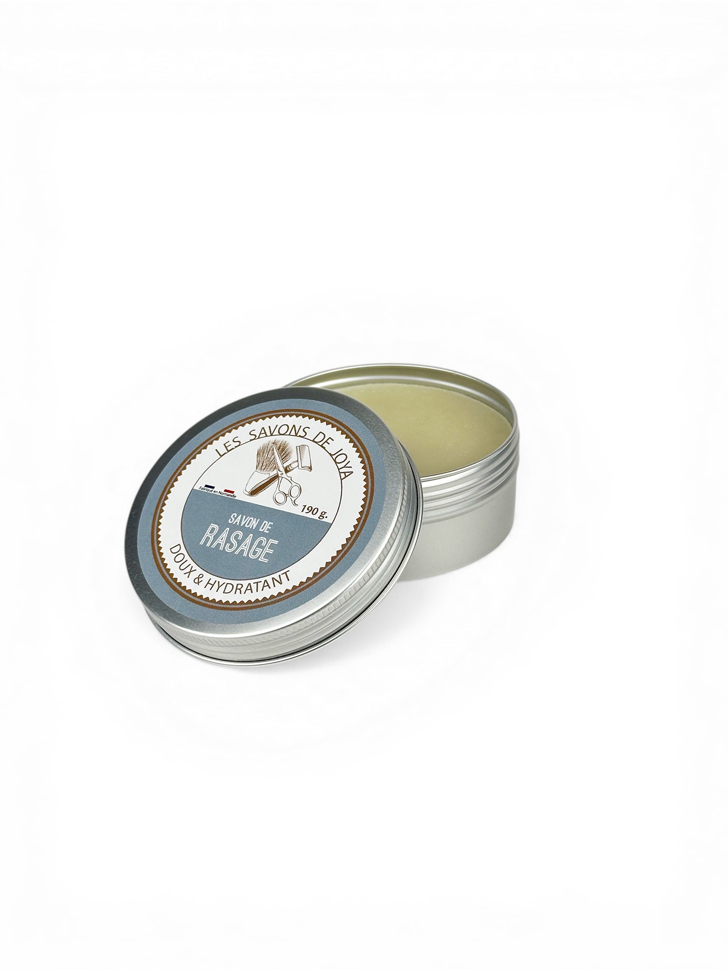 Savon de rasage dans sa boîte 